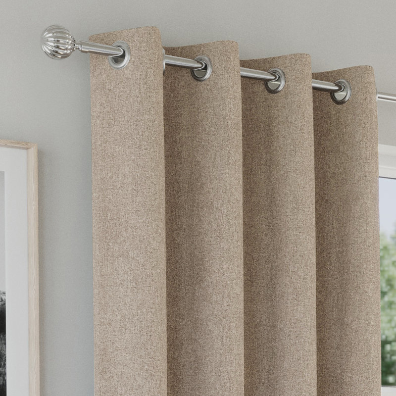 Rodenal Blackout Curtain Pair, 168cm W x 183cm L, Beige
