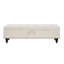 Banc de rangement avec repose-pieds 59 po pour bout de lit, tissu beige | Idée de cadeau