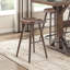 Ensemble de meubles de table de pub avec finition brune de 7 pièces avec repose-pieds en métal et 6 tabourets, structure en bois robuste, esthétique classique-645973019