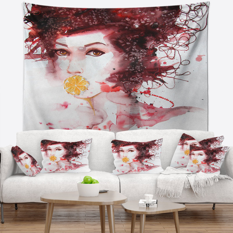 Abstract Polyester Tapestry, 32" H x 39" W