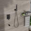 Système de douche avec bec de baignoire en cascade, système de douche carré à fixation au plafond de 12 pouces avec valve brute-122404533
