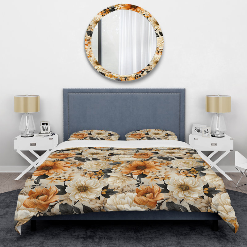 Ensemble de housse de couette Dahlia, Housse de couette simple + 1 taie décorative stan