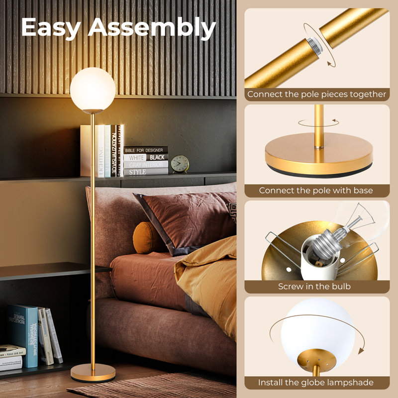 Telesphoros 65'' Gold Traditional Floor Lamp