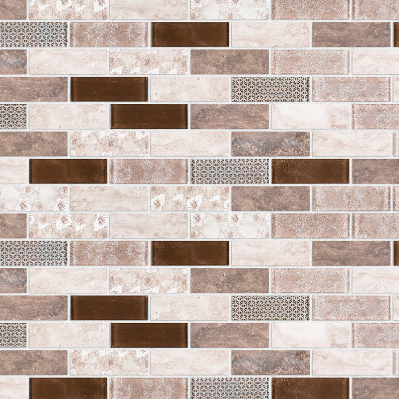 Carreau de mosaïque en verre à joint brique 10,4 po x 11,82 po Ecoglassifier