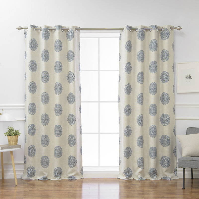 Rideau occultant en polyester Capen (panneau simple), Bleu
