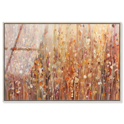 Amber Waves, impression sur toile encadrée, art mural doré, par Art Remedy, cadre argenté, 30 x 20