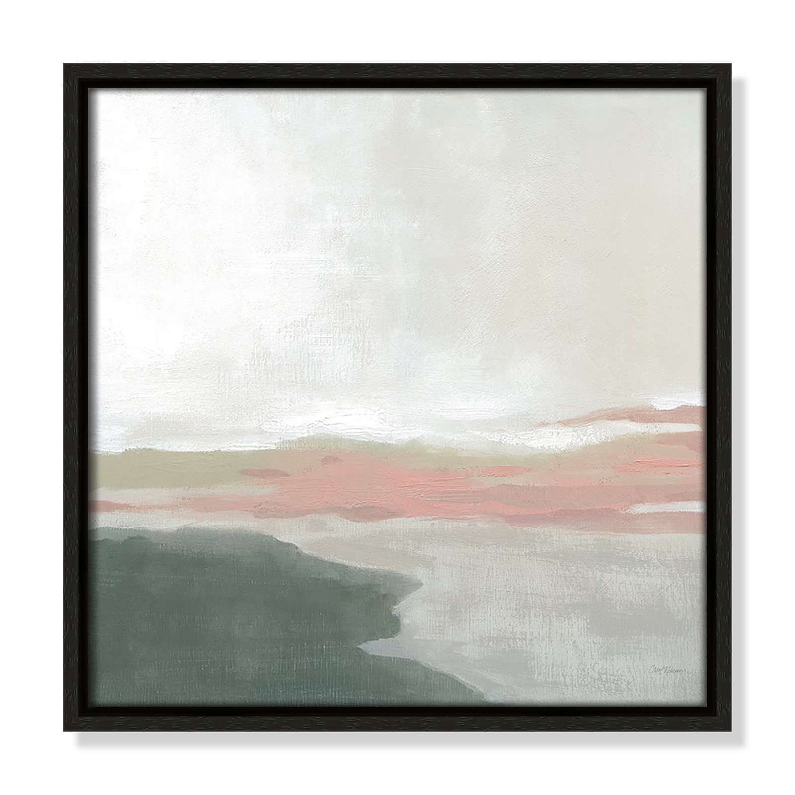 Still Lake by Carol Robinson - Floater Frame Print on Canvas, 13.5" H x 13.5" W x 2" D, Espresso