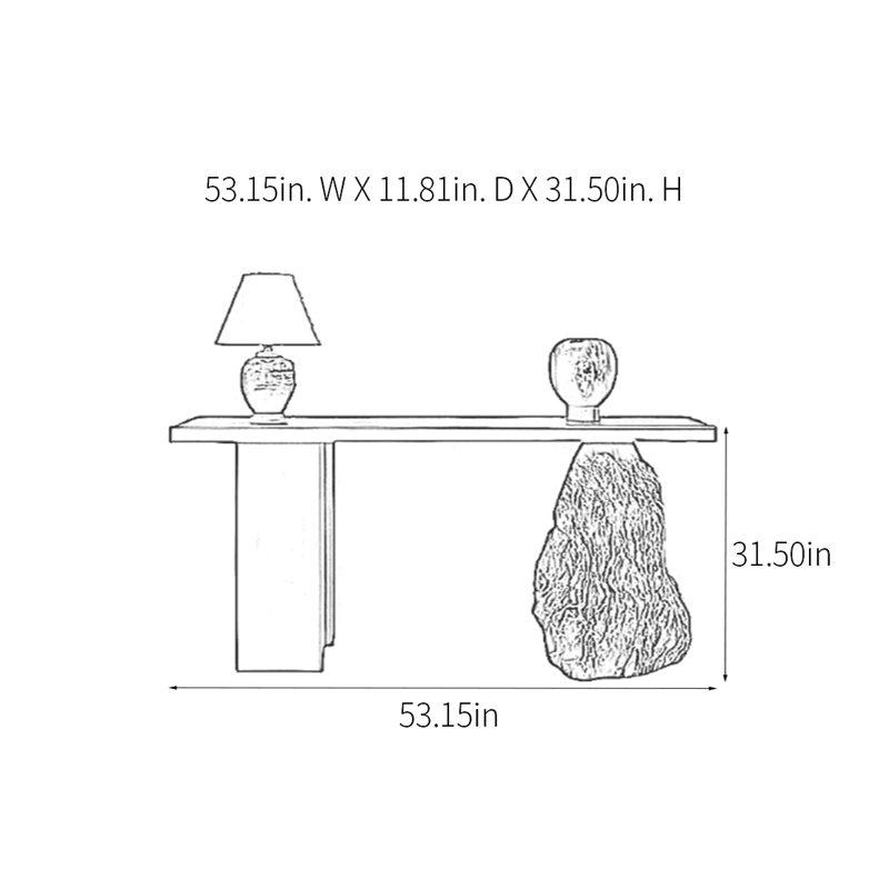 Console Retro Art, H 31,5 po x l 53,15 po x P 11,81 po