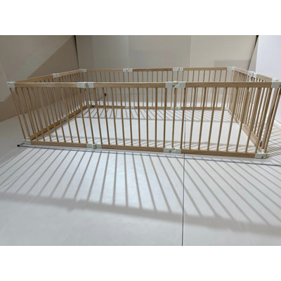 Foldable Pine Wood Baby Playpen