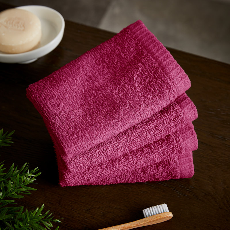 Quick Dry Cotton Face Cloth, Hot Pink