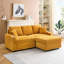 Chaise longue orange pliable en velours côtelé orange avec porte-gobelet et repose-pieds pour les fauteuils de 80 pouces dans le salon-121051253