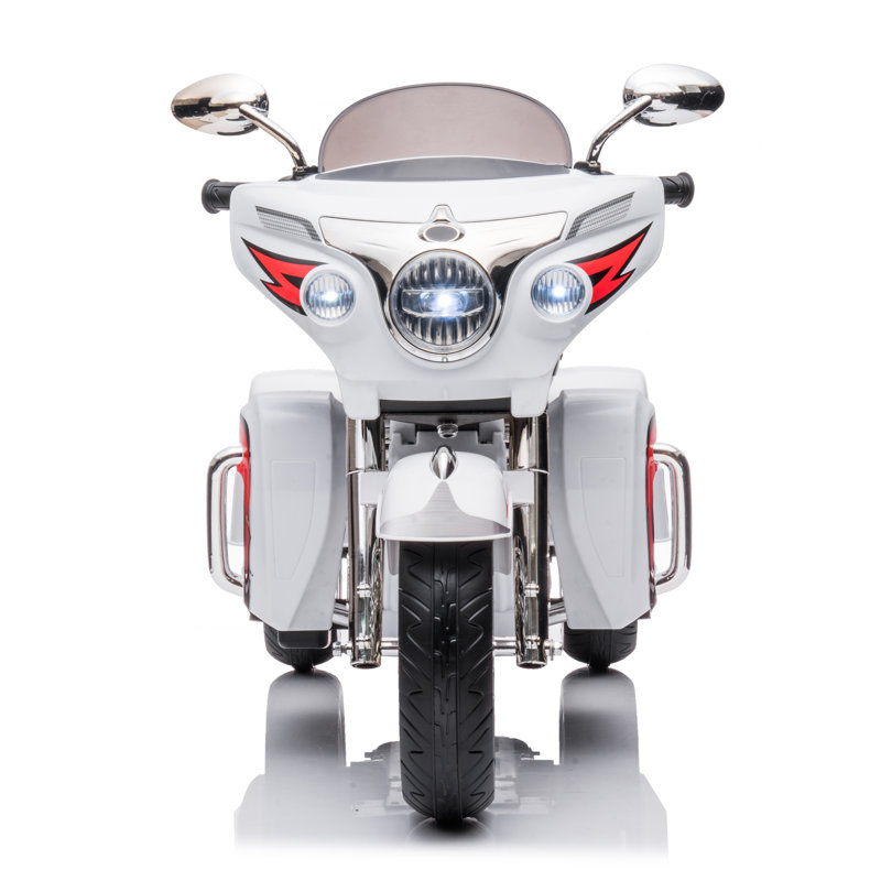 Motocyclette électrique 12V pour enfants, Blanc