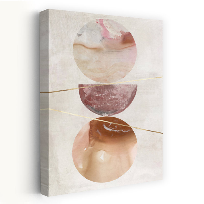 Balance of Blush I, art géométrique abstrait élégant, H 48 po x l 32 po
