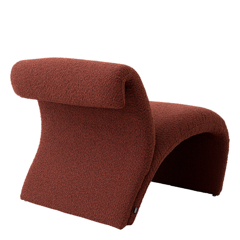 Vignola Armless Chair, Bouclé Rouge Polyester Blend