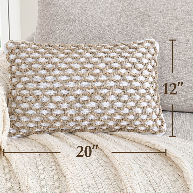 Boho Living Jada Decorative Pillow Collection Living Cotton Blend Square Throw Pillow Cover, White