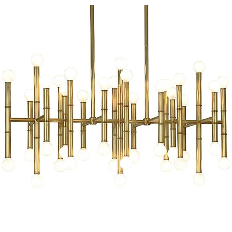 Lustre géométrique rectangulaire clair Meurice, Nickel noir, 24” Width x 10" Depth x 17” Height