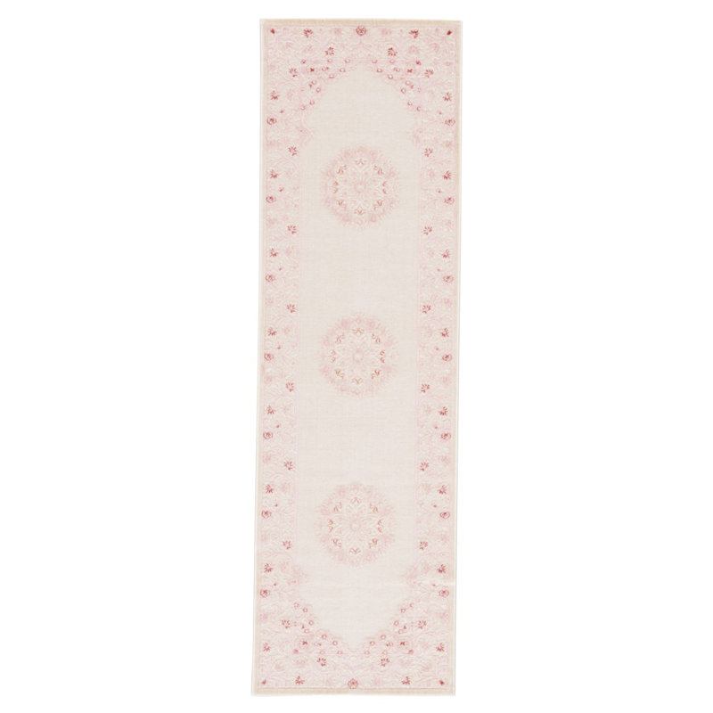 Asifa Soft Power-Loomed Oriental Area Rug with Medallion Design and Scrolling Border by Jaipur Living, Runner 2'6" x 8'