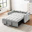 Convertible Sleeper With Pullout Bed And Adjustable In Grey Velvet Modern Reclining Back For Living Room,