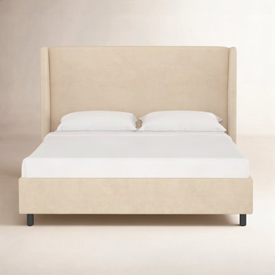 Tilly Linen Upholstered Wingback Bed