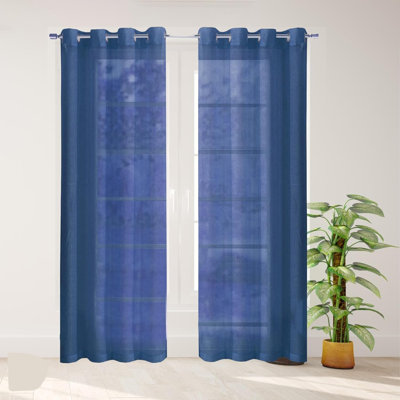 Solid Sheer Curtains for Living Room and Bedroom 110"W x 84"L Window Sheers Window Drapes