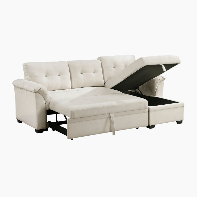 Jarita 86.5" Modern & Contemporary Sectional Sofa - Textured Fabric Sectional Sofa with Chaise with Hidden Storage and Durable & Comfortable Seating