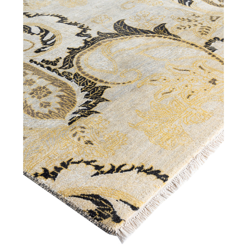 Ikat One-of-a-Kind Hand-Knotted Area Rug - Beige, 8' 1" x 9' 10"