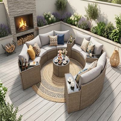 Canapé modulaire demi-lune pour l'extérieur