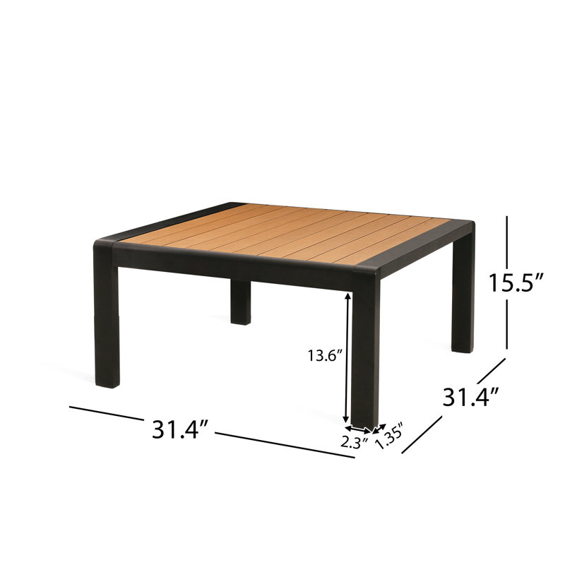 Table basse élégante en forme de V avec 2 cadres en aluminium
