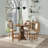 5-Piece Retro Functional Dining Set, 1 Extendable Table With A 16-Inch Leaf And 4 Upholstered Chairs