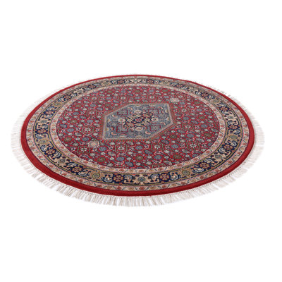 Round Oriental Wool Hand Woven Area Rug