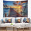 Tapisserie de pilier de soleil sur mer avec accessoires suspendus en polyester magnifique-28489966