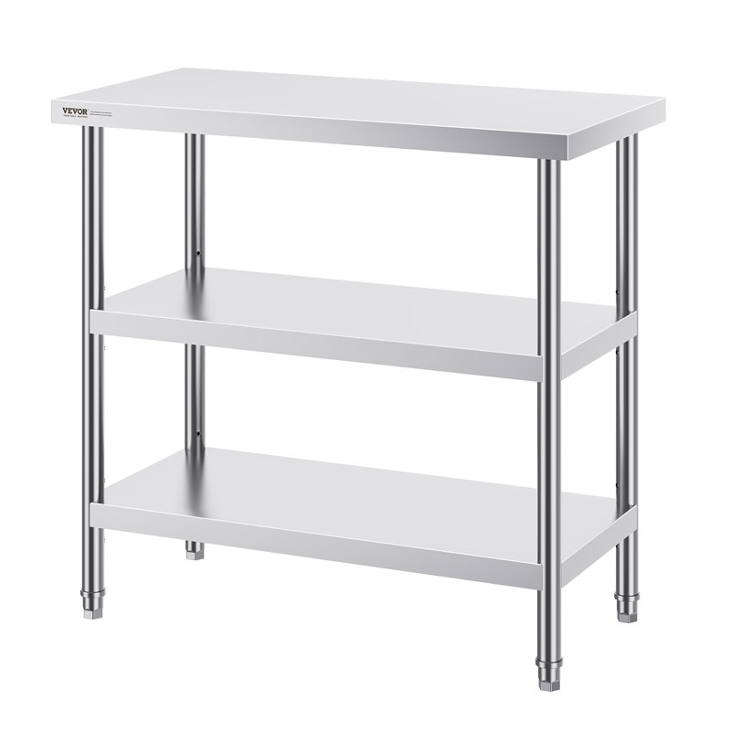 Table de préparation des aliments en acier inoxydable VEVOR, table de travail de cuisine commerciale