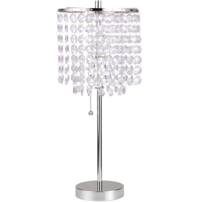 19"H CHROME CRYSTAL INSPIRED PULL TABLE LAMP (1PC/CTN) (0.43/4.22)
