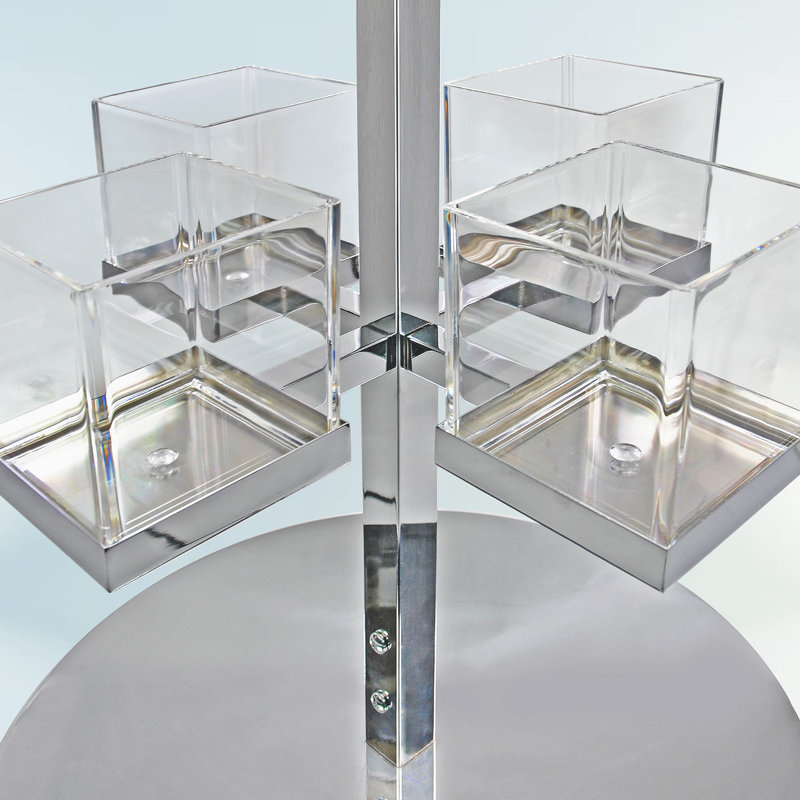 Chrome Arm Cube Bin Floor Tower Display