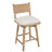 Modern Rustic Swivel Solid Wood Barstool With Twine Woven Backrest And Stirrups-1275229976