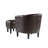 Anges Faux Leather Barrel Chair with Ottoman-954205182