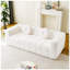 Canapé 84,6 po moderne sans os 84,7 po - Tissu en polyester à poils longs texturé litchi et à carreaux avec coussins circulaires-1458482174-1458482175