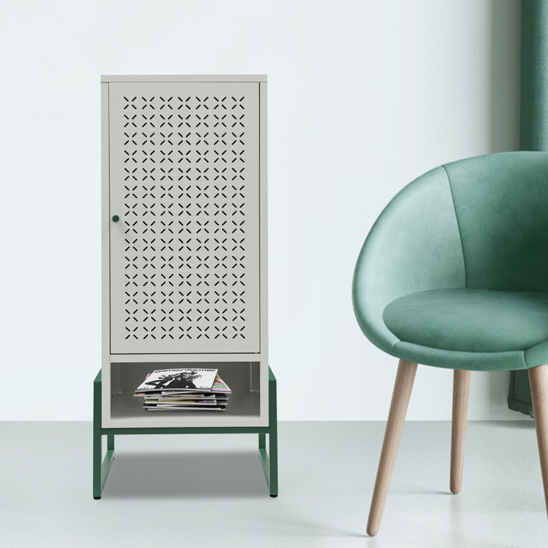 Armoire de rangement autoportante à usages multiples, Gris/vert