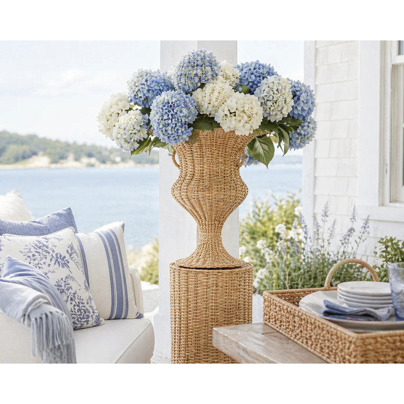 Round Wicker Urn
