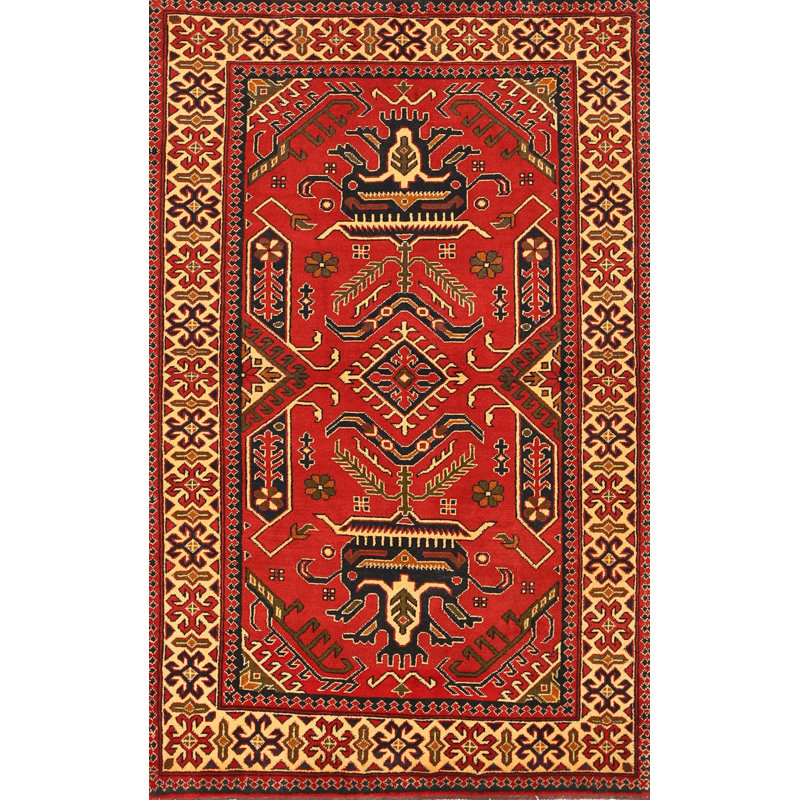 Tapis traditionnel rouge / brun Dimitrios, Rectangle 4 pi x 6 pi