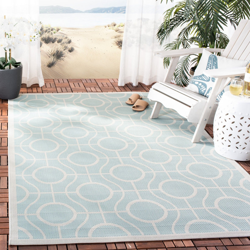 Tapis intérieur / extérieur gris Arneshia, Rectangle 4 pi x 5 pi 7 po