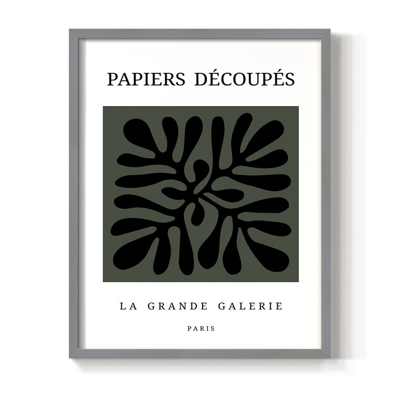 Matisse CECXCIV, reproduction d'art encadrée - bois massif, H 11 po x l 9 po, Gris