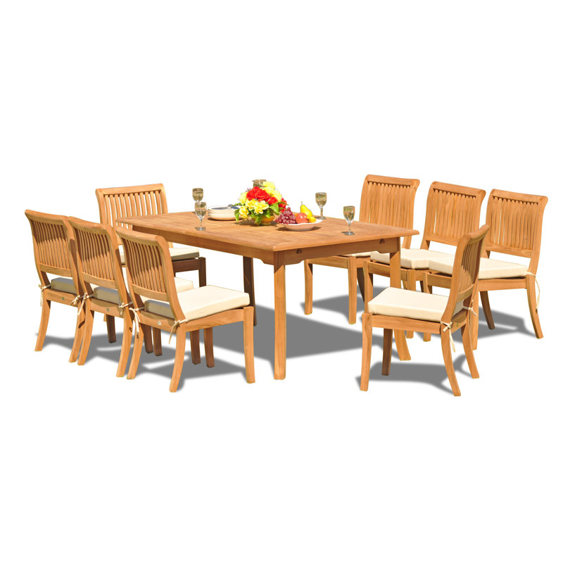 Ensemble repas 9 pièces teck Masten