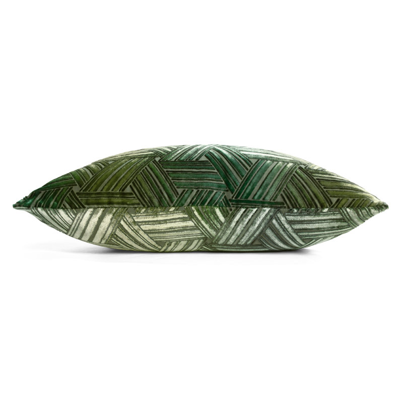 Entwined Square Velvet Pillow Cover & Insert, 18" x 18", Evergreen