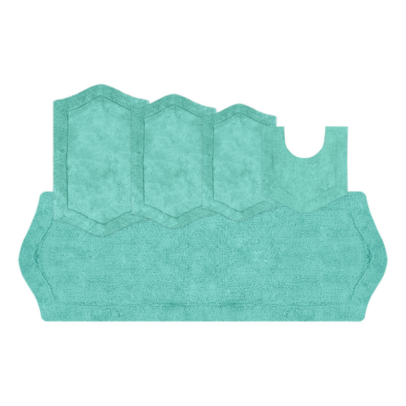 Tapis pour salle de bain Morissette, Turquoise