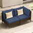2-Piece Wicker Outdoor Patio Sectional