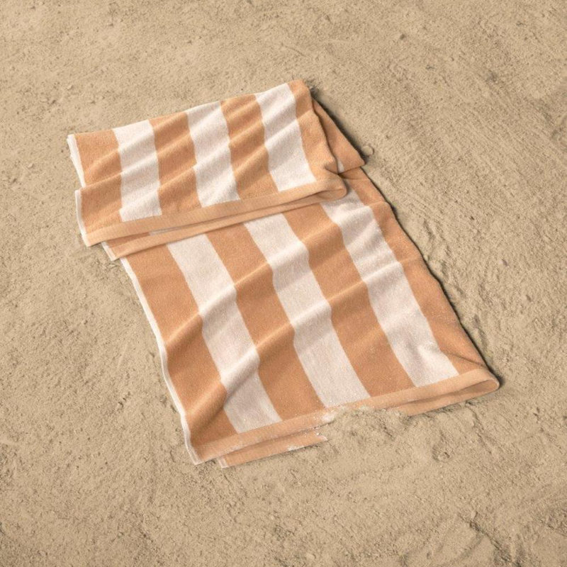 Serviette de plage en coton turc Pennsylvania, Orange / blanc