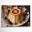 Art mural sur toile, Dessert, semoule pudding, noir-183907003