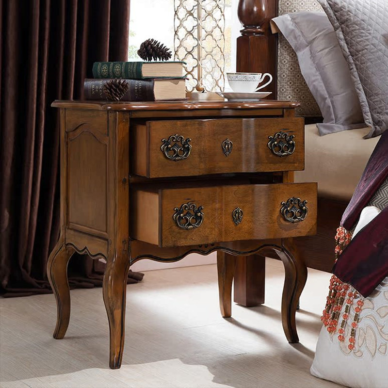 Multi-Functional 2-Drawer Nightstand Accent Chest, Walnut