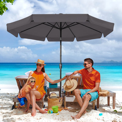 Cesur 3M Garden Parasol Sun Shade Canopy Patio Outdoor Umbrella Crank Tilt UPF 30+